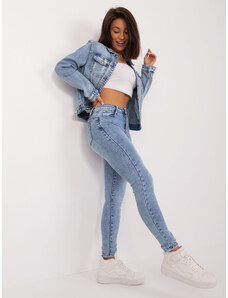 Fashionhunters Light blue denim trousers with push-up effect