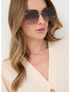 Slnečné okuliare Gucci dámske, zlatá farba