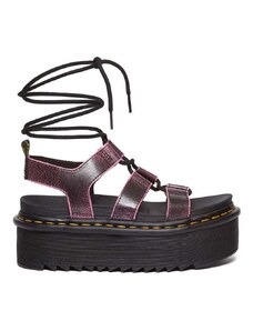 Kožené sandále Dr. Martens Nartilla XL dámske, ružová farba, na platforme, DM31540379