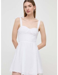 Šaty Armani Exchange biela farba, mini, áčkový strih, 3DYA38 YN9RZ