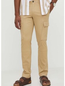 Nohavice Michael Kors pánske, béžová farba, rovné