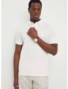Bavlnené polo tričko Polo Ralph Lauren béžová farba,s nášivkou,710936508