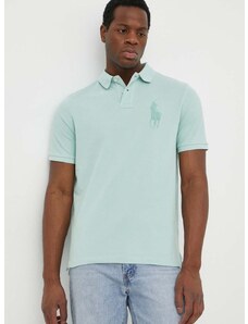 Bavlnené polo tričko Polo Ralph Lauren tyrkysová farba,s nášivkou,710936508