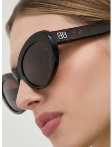 Slnečné okuliare Balenciaga dámske, hnedá farba, BB0294S