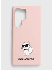 Puzdro na mobil Karl Lagerfeld S24 Ultra S928 ružová farba
