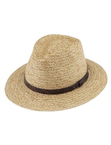 Fiebig - Headwear since 1903 Unisex letný klasický klobúk - Fiebig s koženým remienkom béžová