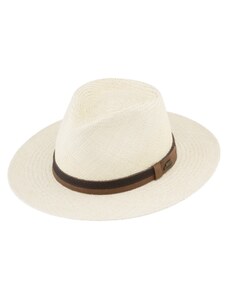 Fiebig - Headwear since 1903 Letný panamský klobúk Fedora Natur - ručne pletený - s koženým pásikom - ekvádorská panama