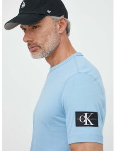 Bavlnené tričko Calvin Klein Jeans pánske,jednofarebné,J30J323484