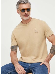 Bavlnené tričko Polo Ralph Lauren pánsky,béžová farba,jednofarebný,710936509