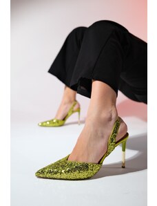 LuviShoes Večerná obuv - Zelená - Podpätky na podpätku
