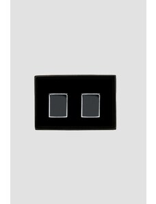 ALTINYILDIZ CLASSICS Pánske čierne kovové manžetové gombíky s darčekovou krabičkou
