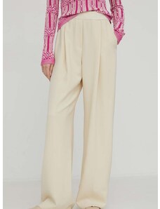 Nohavice Stine Goya Ciara dámske,béžová farba,široké,vysoký pás,SG5796