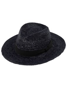 Fiebig - Headwear since 1903 Fedora Raffia - slamený čierny klobúk - Bestseller