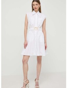 Bavlnené šaty Pinko biela farba, mini, áčkový strih, 103111 A1P4,