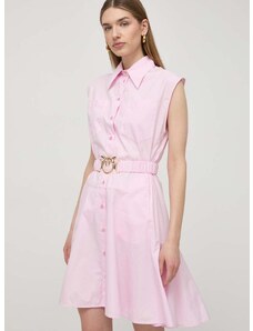 Bavlnené šaty Pinko ružová farba, mini, áčkový strih, 103111 A1P4,