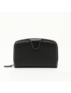 GÖNDERİ(R) Čierna antracitová dámska peňaženka z pravej kože 06518