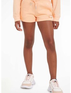 Detské bavlnené šortky Calvin Klein Jeans oranžová farba, jednofarebné, nastaviteľný pás
