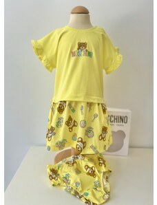 Baby súprava šaty s nohavičkami žlté MOSCHINO