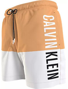 Pánske plavky Tkaný spodný diel plaviek MEDIUM DRAWSTRING-BLOCK KM0KM00994SAN - Calvin Klein