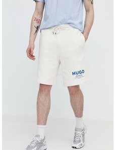 Bavlnené šortky Hugo Blue béžová farba, 50510728