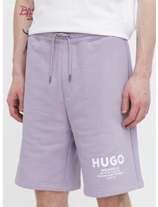 Bavlnené šortky Hugo Blue fialová farba,50510728