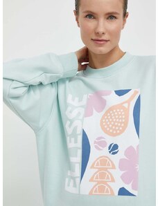 Mikina Ellesse Rosiello Sweatshirt dámska, tyrkysová farba, s potlačou, SGV20247