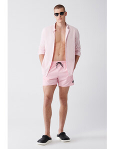 Avva Men's Light Pink Quick Dry Standard Size Plain Swimwear Marine Shorts