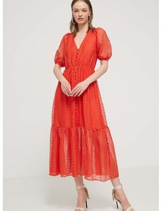 Šaty Desigual OTTAWA červená farba, maxi, áčkový strih, 24SWVW05