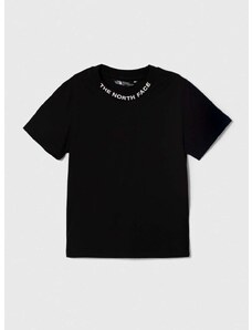 Bavlnené tričko The North Face NEW SS ZUMU TEE čierna farba, s potlačou