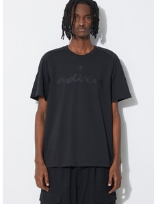 Bavlnené tričko adidas Originals pánske, čierna farba, s nášivkou, IT7473
