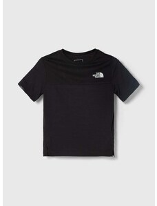 Detské tričko The North Face NEVER STOP TEE čierna farba, s potlačou