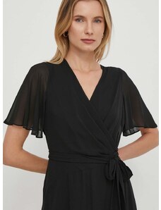 Šaty Lauren Ralph Lauren čierna farba,midi,áčkový strih,250909381