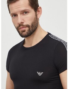 Tričko Emporio Armani Underwear čierna farba, s nášivkou, 111035 4R523