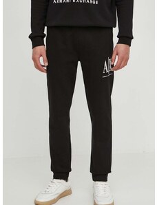 Nohavice Armani Exchange pánske, čierna farba, jednofarebné, 8NZPPA ZJ1ZZ NOS