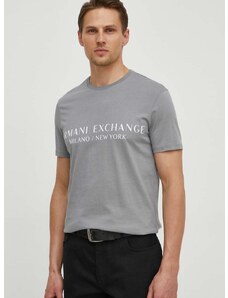 Tričko Armani Exchange pánske, šedá farba, s potlačou, 8NZT72 Z8H4Z NOS