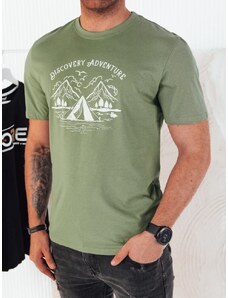 Dstreet Originálne zelené tričko s výrazným nápisom