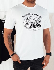 Dstreet Originálne biele tričko s výrazným nápisom