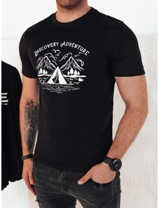 Dstreet Originálne čierne tričko s výrazným nápisom