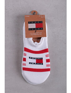 Tommy Hilfiger Červeno-biele členkové ponožky TJ Footie Tommy Stripe - dvojbalenie