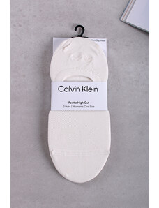 Calvin Klein Dámske smotanové balerínkové ponožky Footie High-Cut Mesh - dvojbalenie