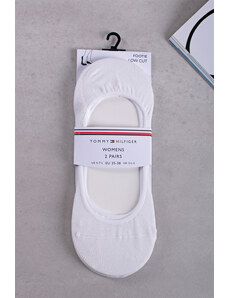 Tommy Hilfiger Dámske biele balerínkové ponožky Footie Invisible - dvojbalenie
