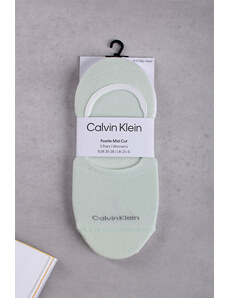 Calvin Klein Dámske mätovo-biele balerínkové ponožky Footie Mid-Cut - dvojbalenie