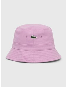 Bavlnený klobúk Lacoste ružová farba, bavlnený