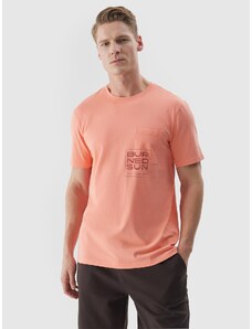 4F Pánske regular tričko s potlačou z organickej bavlny - oranžové