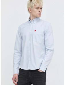 Bavlnená košeľa HUGO pánska, slim, s golierom button-down, 50479302