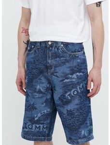 Rifľové krátke nohavice Tommy Jeans pánske,tmavomodrá farba,DM0DM18787