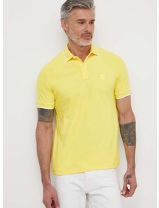 Polo tričko Boss Orange pánsky,žltá farba,jednofarebný,50507699