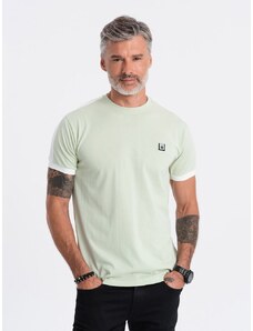 Ombre Clothing Jedinečné mätové tričko s nášivkou V9 S1632