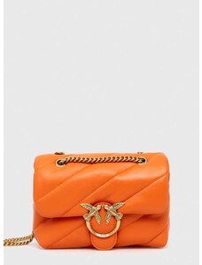 Kožená kabelka Pinko oranžová farba, 100039.A0F2