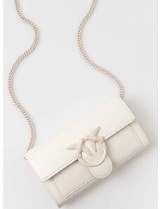Kožená peňaženka Pinko dámska, biela farba, , 100062.A124